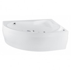 Akrilinė asimetrinė vonia EUROPA 165x105cm su rėmu,masažo sistema SILVER 2 NAVI ,dešininė,balta
