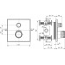 Ideal Standard Ceratherm Navigo potinkinė termostatinė sistema: 300x300 mm metalinė galva, rankinis dušas, 1/2 alkūnė