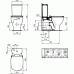 Kombinuotas unitazas Ideal Standard TESI hor. nuotaku, Aquablade nuplovimas, vandens įvadas apačioje, soft close sėdynė