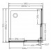 Kvadratinė dušo kabina X-Point, XU2RV2-90 blizgi+Transparent