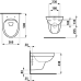 Pakabinamas unitazas KOMPAS, Rimless, baltas