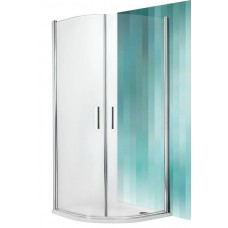Pusapvalė dušo kabina TR1/1000 varstomomis durimis, matinis profilis, stiklas skaidrus