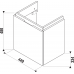 Spintelė Cubito-N 440x480x334 mm, 1 stalčius, praustuvui 8.1142.2, balta